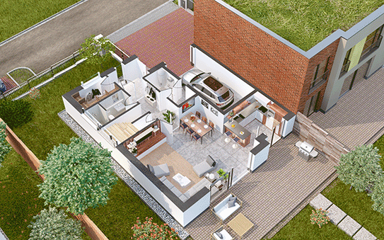 Vizualizace půdorysu – 3D schema