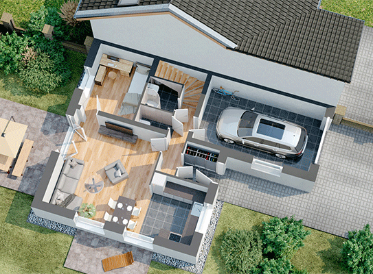 Vizualizace půdorysu – 3D schema