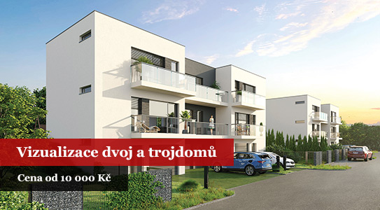 Vizualizace dvou/troj domů od 10 000 Kč Vizualizace dvojdomu / trojdomu