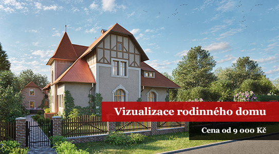 Vizualizace rodinného domu – historické vily exterier