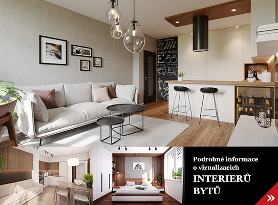 Interierové vizualizace bytů Břeclav